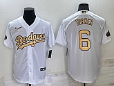 Los Angeles Dodgers #6 Trea Turner White 2022 All Star Stitched Cool Base Nike Jersey,baseball caps,new era cap wholesale,wholesale hats